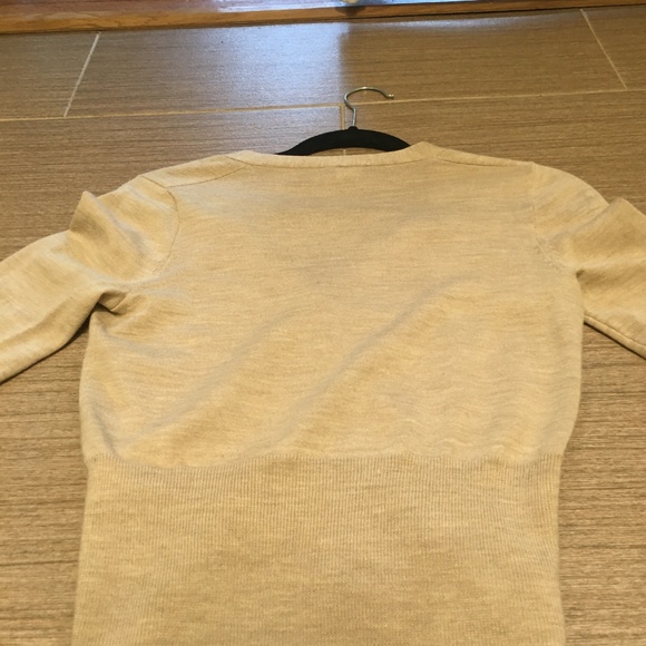 Women's Tan JCrew Cropped Merino Wool Cardigan - Picture 6 of 8